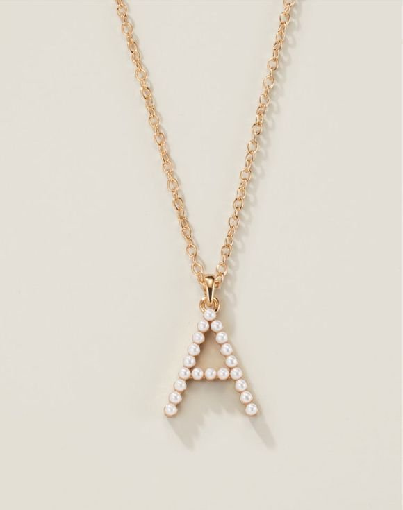 Pearly Charm Initial Necklace 1 Pearly Charm Initial Necklace