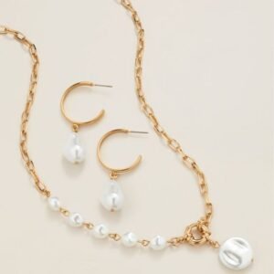 Shop 8 Pearly Ocean Links Necklace and Earring Set