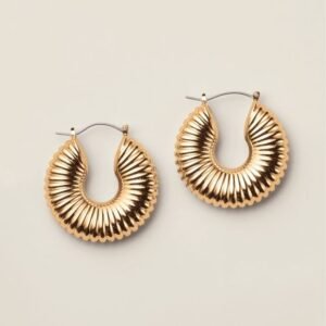 Rippled Flow Hoop Earrings