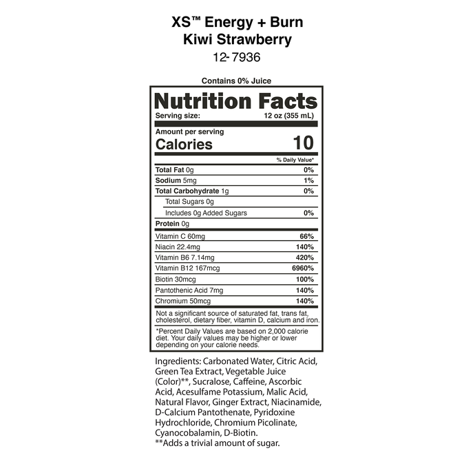 XS™ Energy + Burn 12 oz – Kiwi Strawberry 3 XS™ Energy + Burn 12 oz – Kiwi Strawberry - Image 3