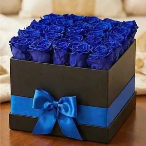 Luxury Sapphire Forever Roses - 25 Blue Roses - FedEx