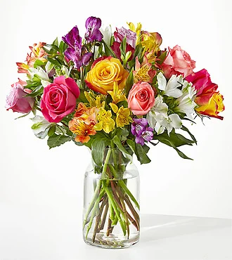 Make Their Day Bouquet - Deluxe with Vase - FedEx 1 Make Their Day Bouquet - Deluxe with Vase - FedEx